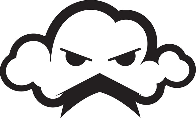Vetor thunderous rage angry cloud logo icon stormy fury vector angry cloud design (desenho de nuvem furiosa)