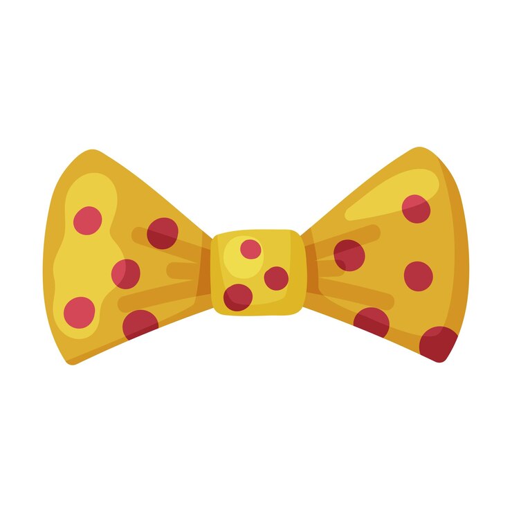 Vetor tie de papagaio amarelo pontilhado como festa de aniversário photo booth prop vector ilustração