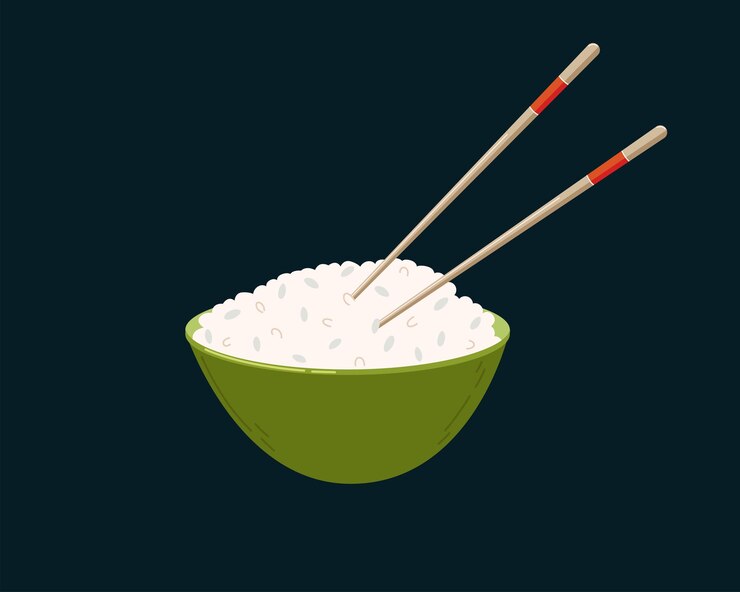 Tigela de arroz e pauzinhos