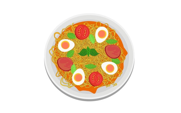 tigela de macarrão fast food ilustração vetorial design elemento de desenho de arte