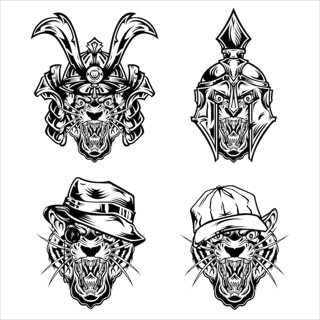 Vetor tiger face pack