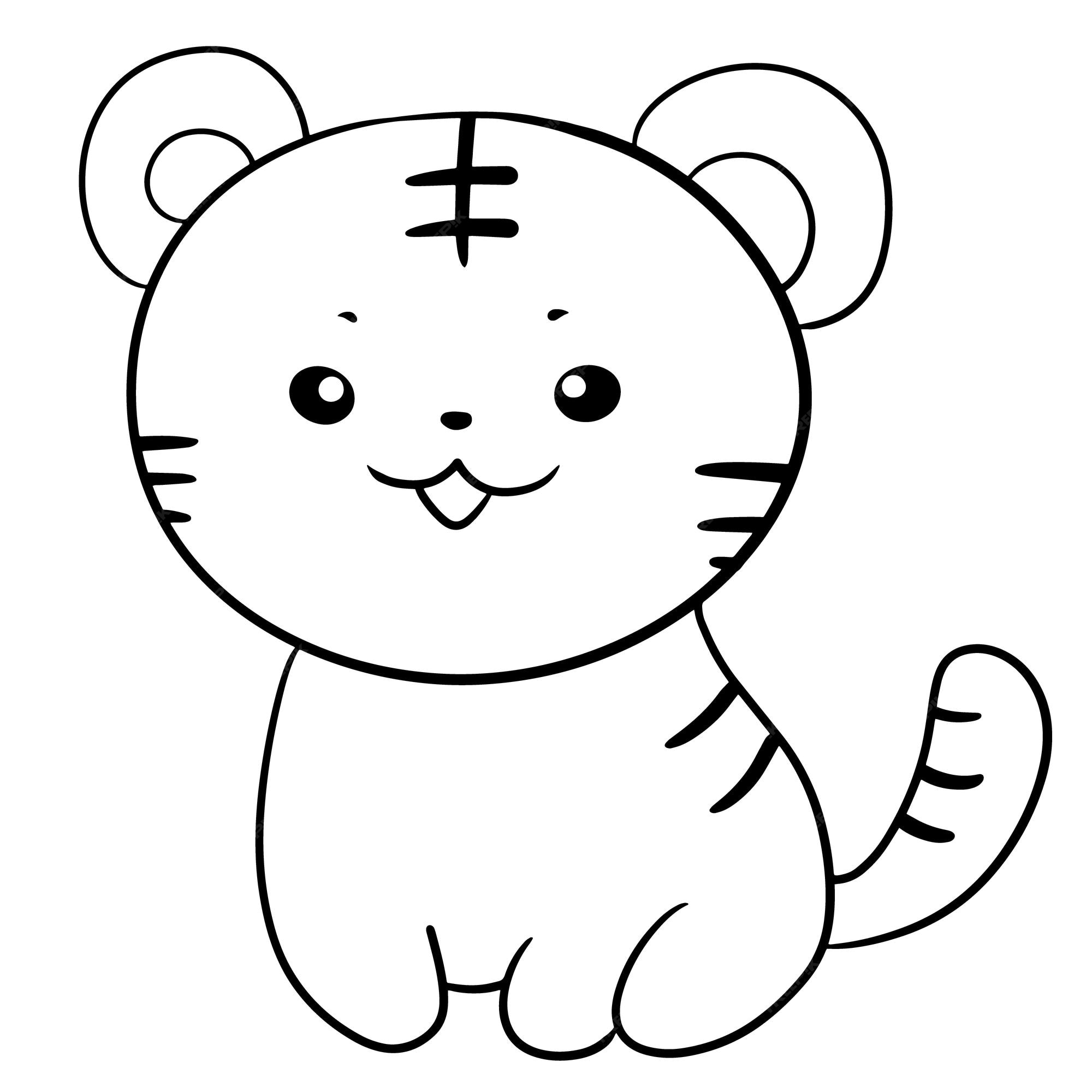 Como desenhar Gatinho tigre fofo Kawaii ❤ Desenhos Kawaii - Desenhos para  Desenhar 