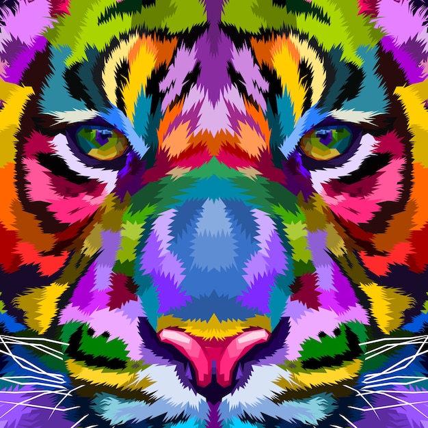 Tigre colorido close-up
