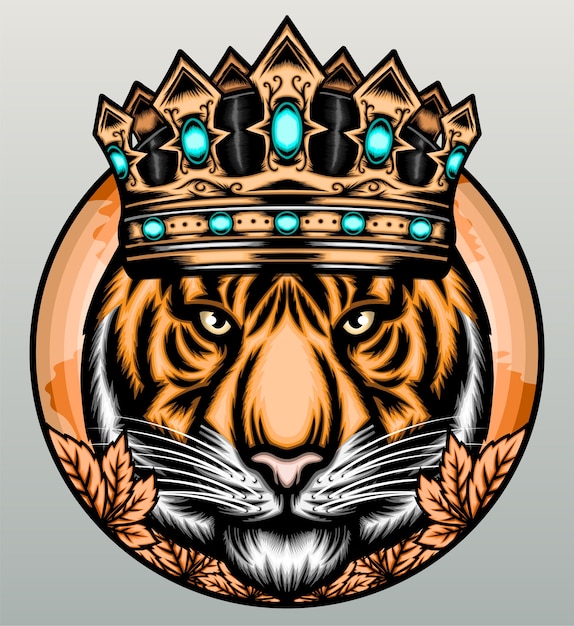 Tigre com coroa de ouro.