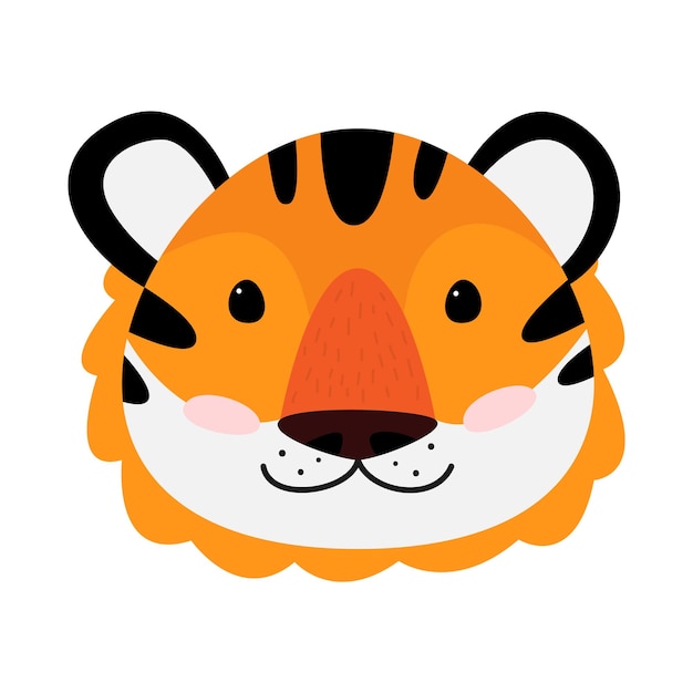 Tigre fofo em estilo cartoon