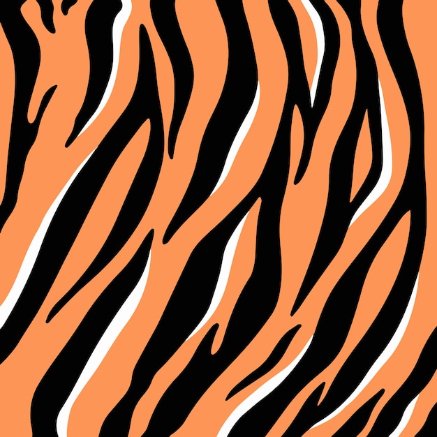 Tigre padrão de fundo abstrato pele de animal selvagem design de impressão plana ilustração vetorial