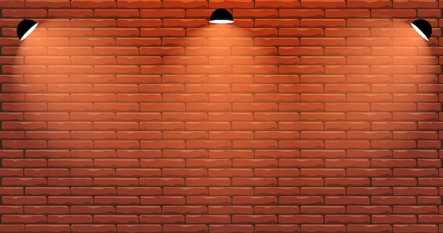 tijolos de fundo maravilhosos e luzes brilhantes