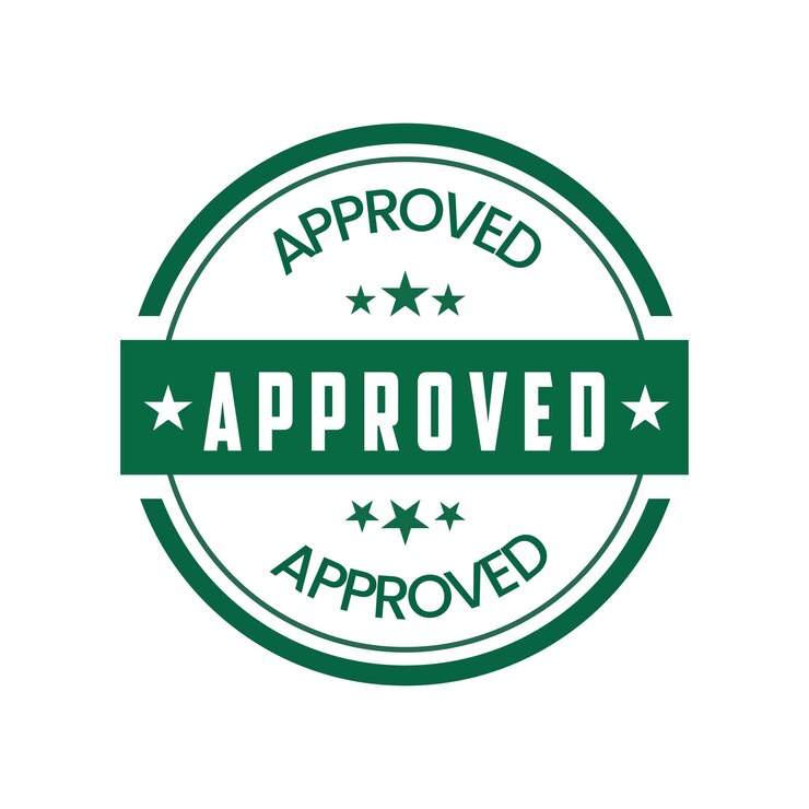 Vetor timbre aprovado