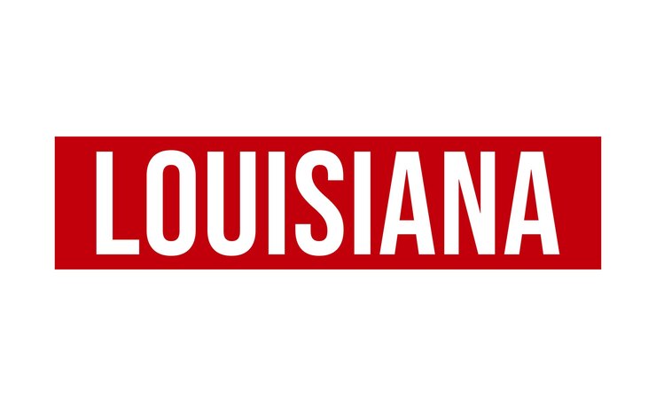 Vetor timbre de borracha de louisiana em fundo branco