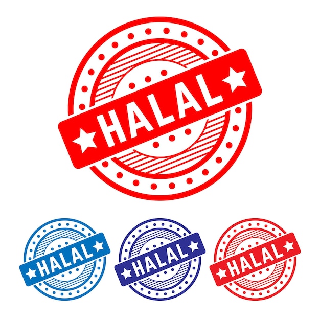 Vetor timbre de borracha halal arte de design ilustração