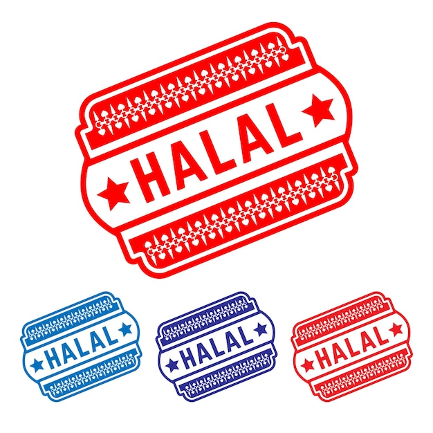 Vetor timbre de borracha halal arte de design ilustração