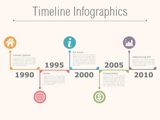 Timeline infográficos design modelo vetor eps10 ilustração