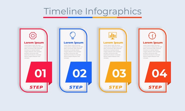 Timeline infographics design marketing icons business data visualization com etapas ou processos