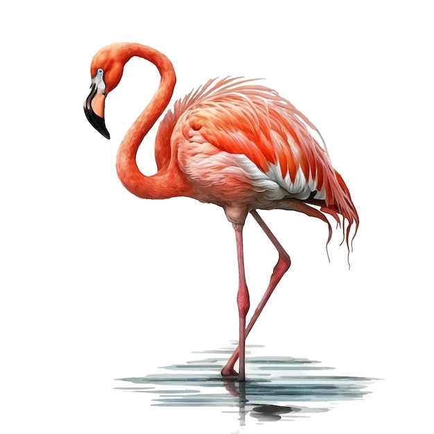 Tinta aquarela flamingo