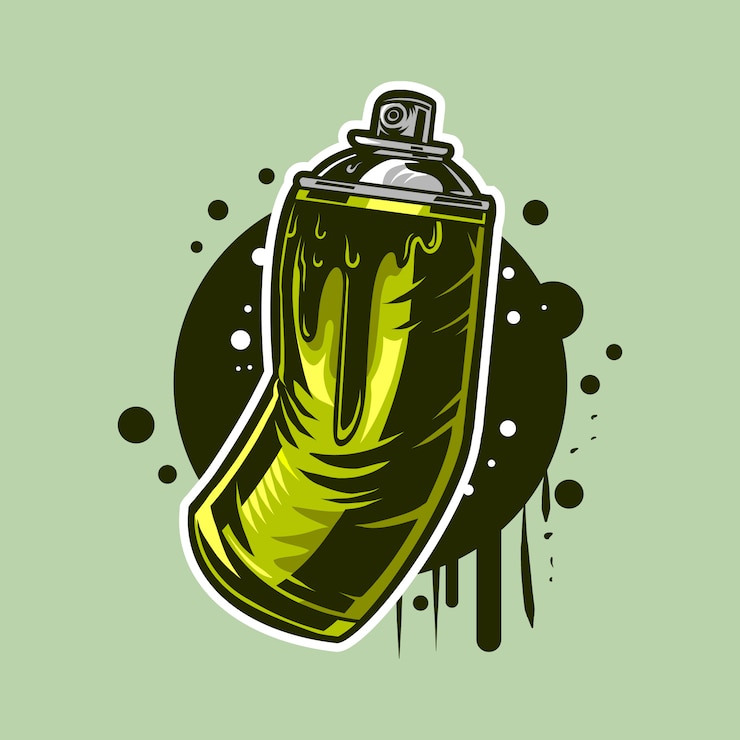 Vetor tinta spray aerossol pode ilustração para desenho de grafite de rua