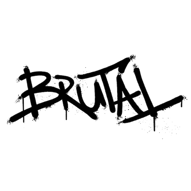 Tinta spray de graffiti word brutal isolado vetor