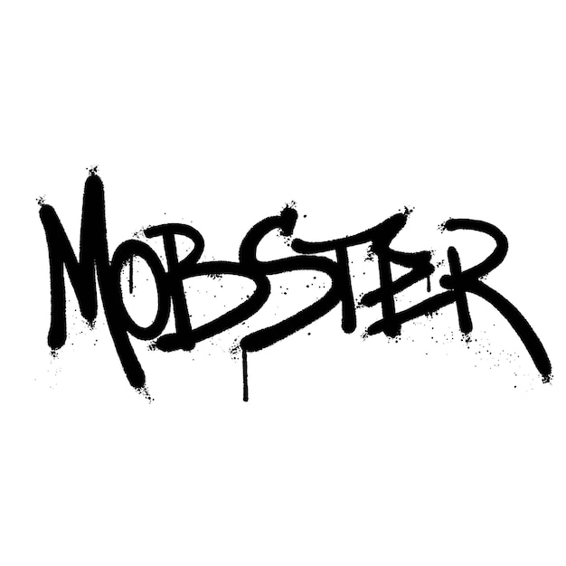 Tinta spray grafite word mobster isolado vector