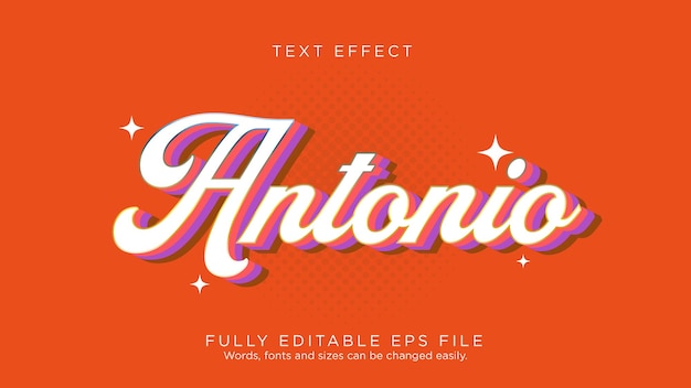 Tipo de fonte de efeito de texto do logotipo antonio