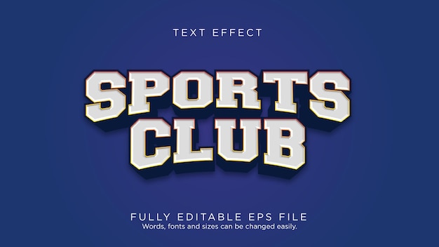 Tipo de fonte de efeito de texto sports club