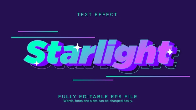 Tipo de fonte starlight glow text effect