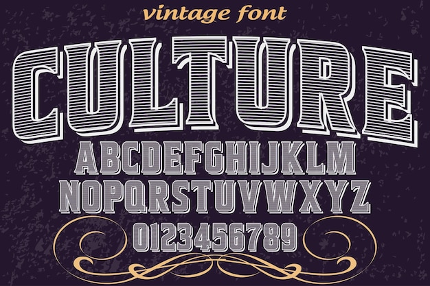 Vetor tipo de letra handcrafted font design cultura