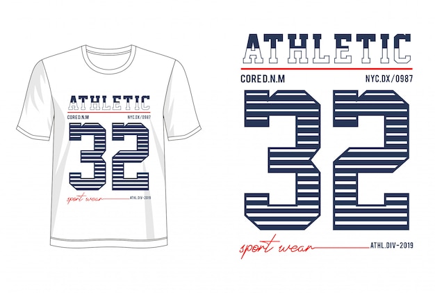 Tipografia atlética 32 para impressão camiseta