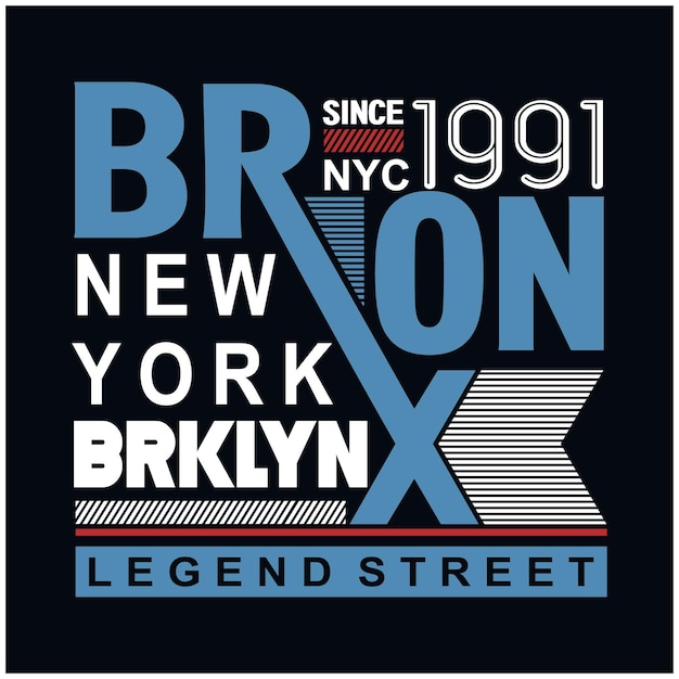 Tipografia bronx para impressão ilustração camiseta vetor arte vintage