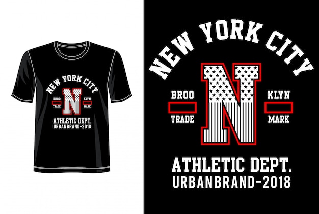 Tipografia da cidade de nova york para imprimir camiseta