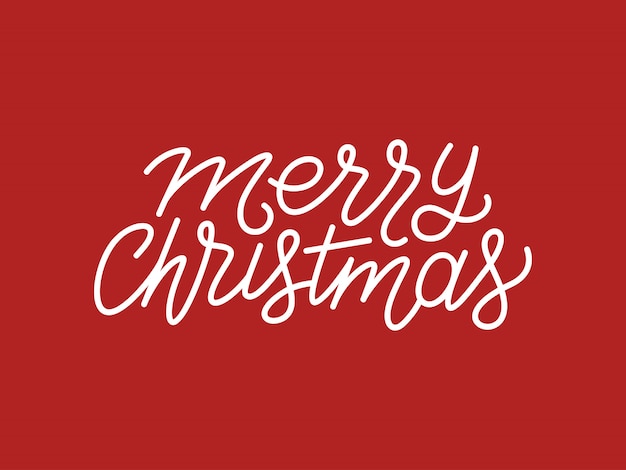 Tipografia de arte de linha caligráfica feliz Natal