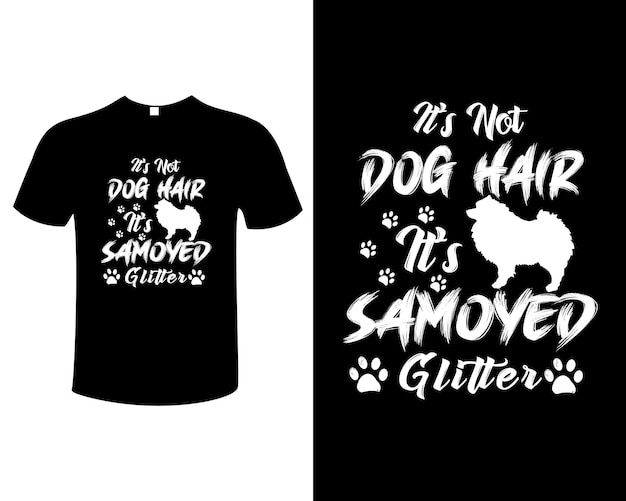 Tipografia de cachorro samoieda modelo de vetor de design de camiseta de ilustração vintage