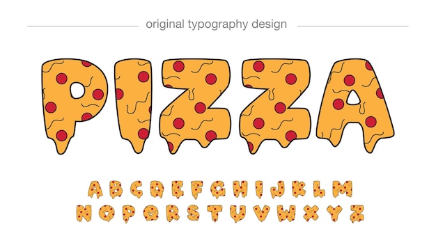 Vetor tipografia de desenho de pizza de queijo