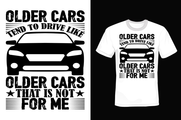 Vetor tipografia de design de camiseta de carro vintage