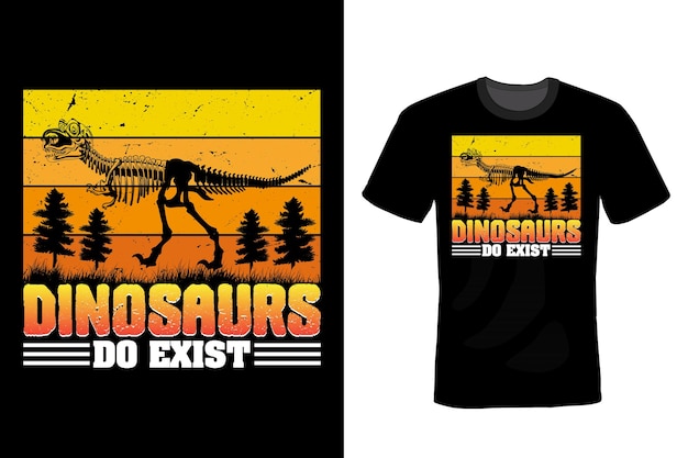 Tipografia de design de camiseta de dinossauro vintage