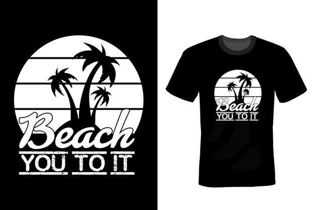 Tipografia de design de camiseta de praia vintage