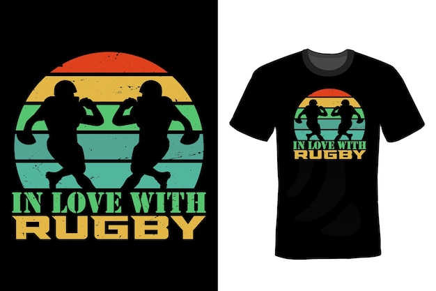 Tipografia de design de camiseta de rugby vintage