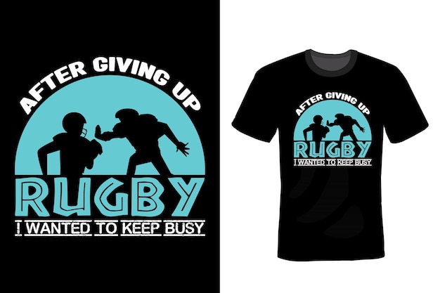 Tipografia de design de camiseta de rugby vintage