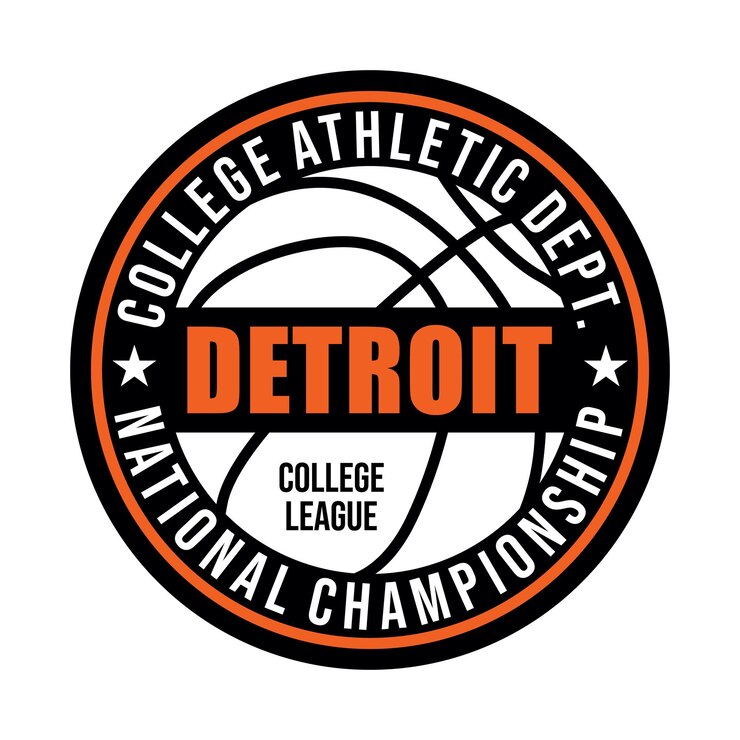 Vetor tipografia de detroit de basquete de design vintage pronta para imprimir vetor premium