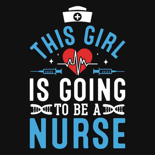 Tipografia de enfermeira ou design gráfico de camiseta