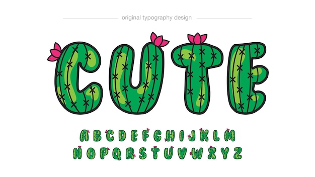 tipografia de estilo cacto verde dos desenhos animados