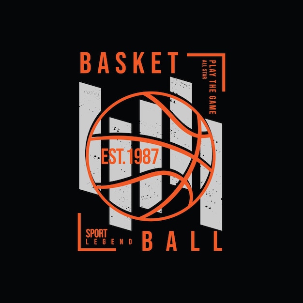 Tipografia de ilustração de basquete. perfeito para design de camiseta