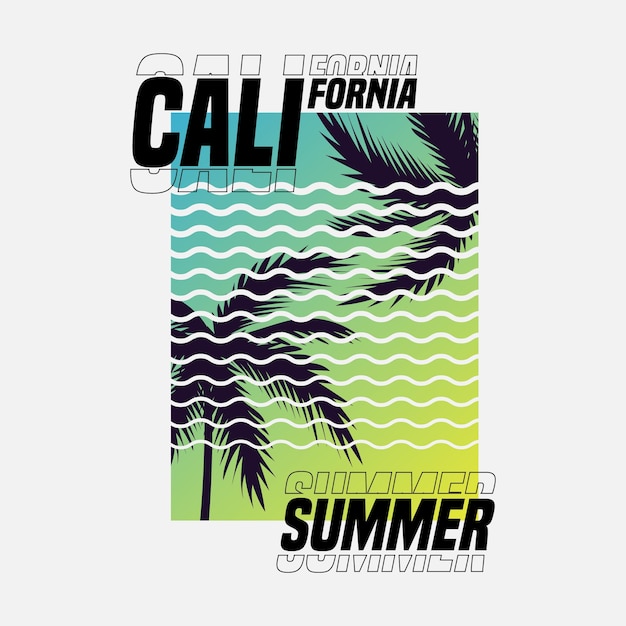 Vetor tipografia de ilustração de praia de verão califórnia perfeita para design de camiseta