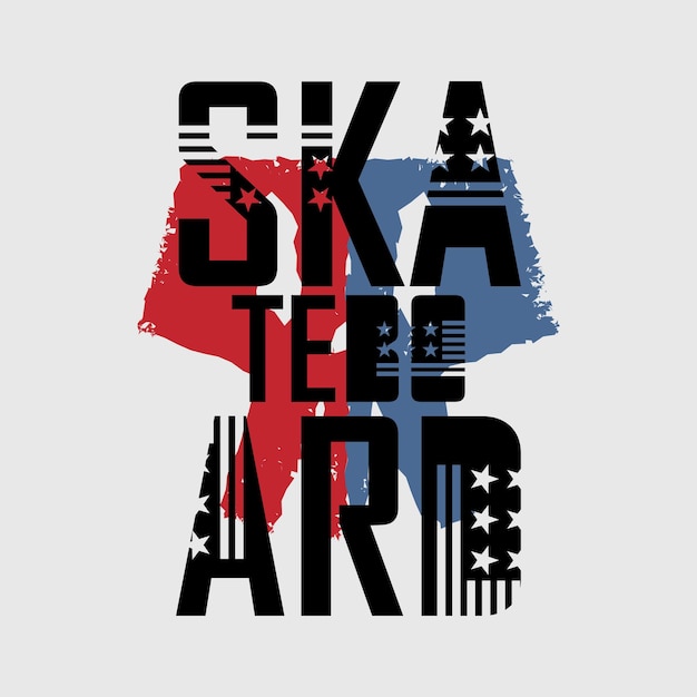 Tipografia de ilustração de skate. perfeito para design de camiseta
