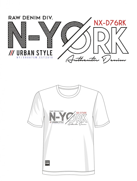 Tipografia de nova york para imprimir camiseta