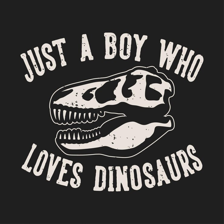 Vetor tipografia de slogan vintage apenas um garoto que adora dinossauros para o design de camisetas