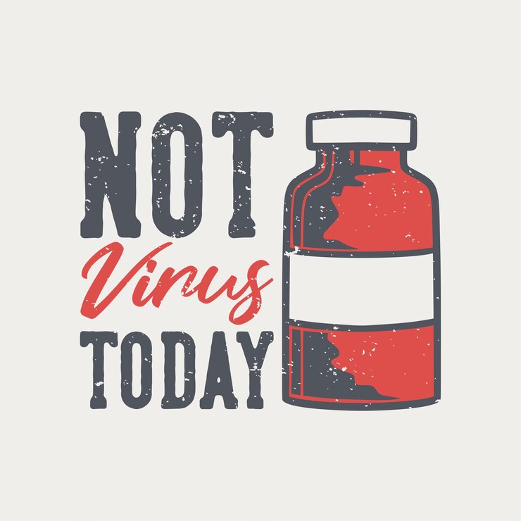 Vetor tipografia de slogan vintage não é vírus hoje para design de camisetas