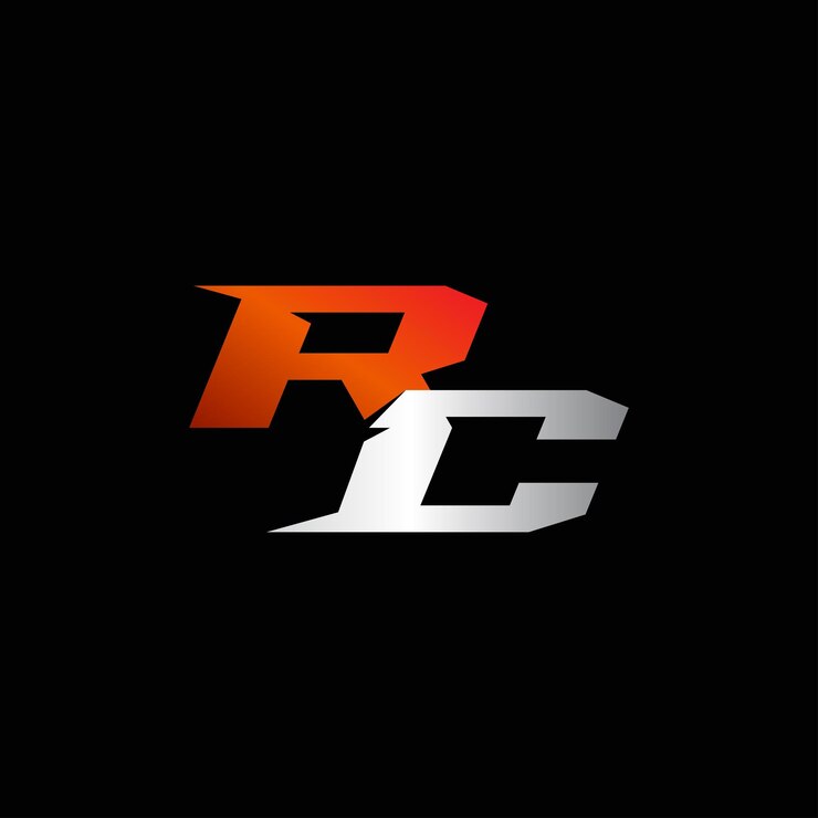 Vetor tipografia design de logotipo inicial rc estilo moderno
