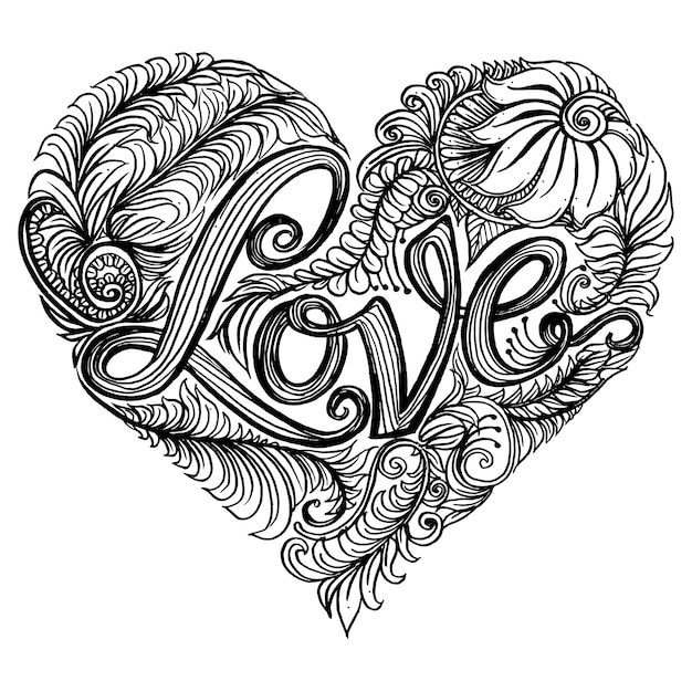 Vetor tipografia do amor