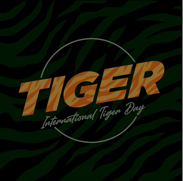 Vetor tipografia do tigre post do dia internacional do tigre