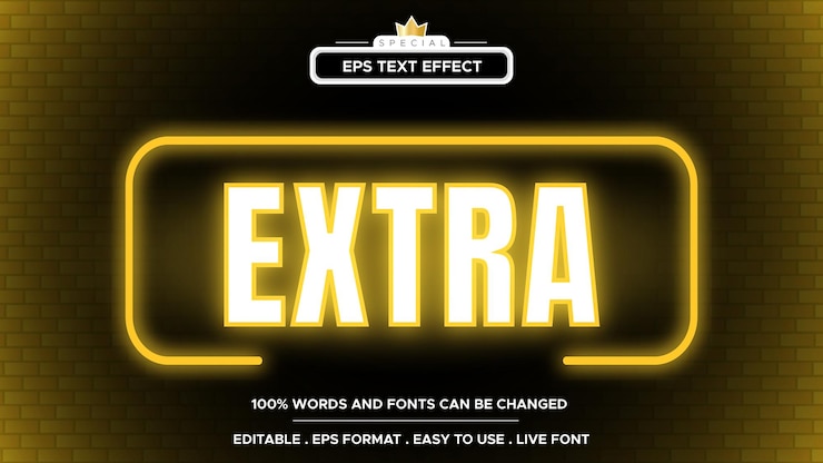 Tipografia eletrizante com efeito de texto extra neon para um impacto deslumbrante