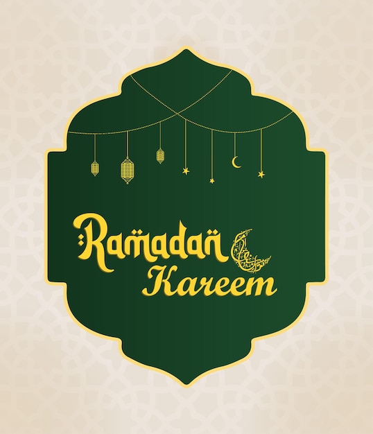 Vetor tipografia em inglês do ramadan kareem e saudações do ramadan kareem